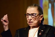 U.S. Supreme Court Justice Ruth Bader Ginsburg on stage Monday at a Chicago Bar Association event at the Hilton Chicago. 