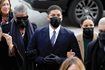 Actor Jussie Smollett walks with family members into the Leighton Criminal Courthouse in November 2021 for jury selection at his trial in Chicago.