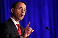 In this June 20 file photo, Deputy Attorney General Rod Rosenstein speaks in Bethesda, Md. The Justice Department is reviving work to develop federal standards for what federal forensic experts can say in court and plans to create a program to monitor the accuracy of forensic testimony. 