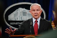 Attorney General Jeff Sessions speaks during a news conference at the Justice Department in Washington. D.C. in a Dec. 15 file photo. Sessions today launched a review of a little-known but widely used practice of immigration judges closing cases without decisions. 