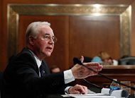 Georgia Rep. Tom Price, President-elect Donald Trump’s pick for secretary of Health and Human Services, testifies on Capitol Hill at his confirmation hearing today before the Senate Health, Education, Labor and Pensions Committee. 
