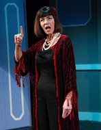 Paula Cozzi Goedert in a scene from last year’s “casting auction” performance of “The Drowsy Chaperone” produced by the Bailiwick Chicago theater company. 