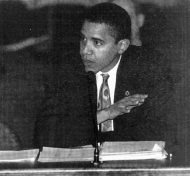 Then-state Sen. Barack Obama in 1997, the first year he joined the Illinois Senate. The Chicago Democrat served in the state legislature for three terms before joining the U.S. Senate in 2005 and becoming president in 2009. 