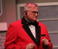 Larry D. Blust in a scene from last year’s “casting auction” performance of “The Drowsy Chaperone” produced by the Bailiwick Chicago theater company.