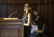 Jennifer L. Rosato Perea speaks at the Northern Illinois University College of Law 2014 Awards Reception in September 2014. 